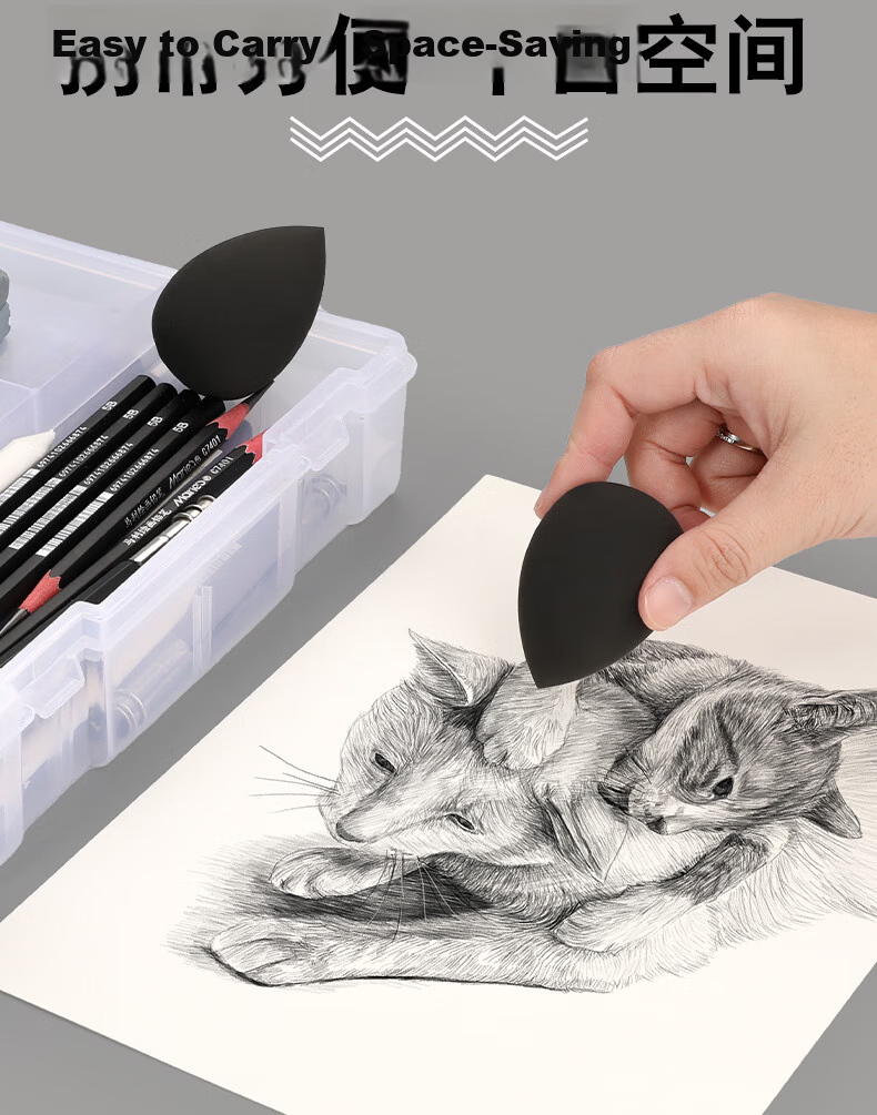 Surada Sketch Eraser Cotton Sketch Pencil Eraser Ball Eraser Pen Student Drawing Quick Sketch Sponge Ball Paper Eraser Makeup Sponge Tool DIY101 15