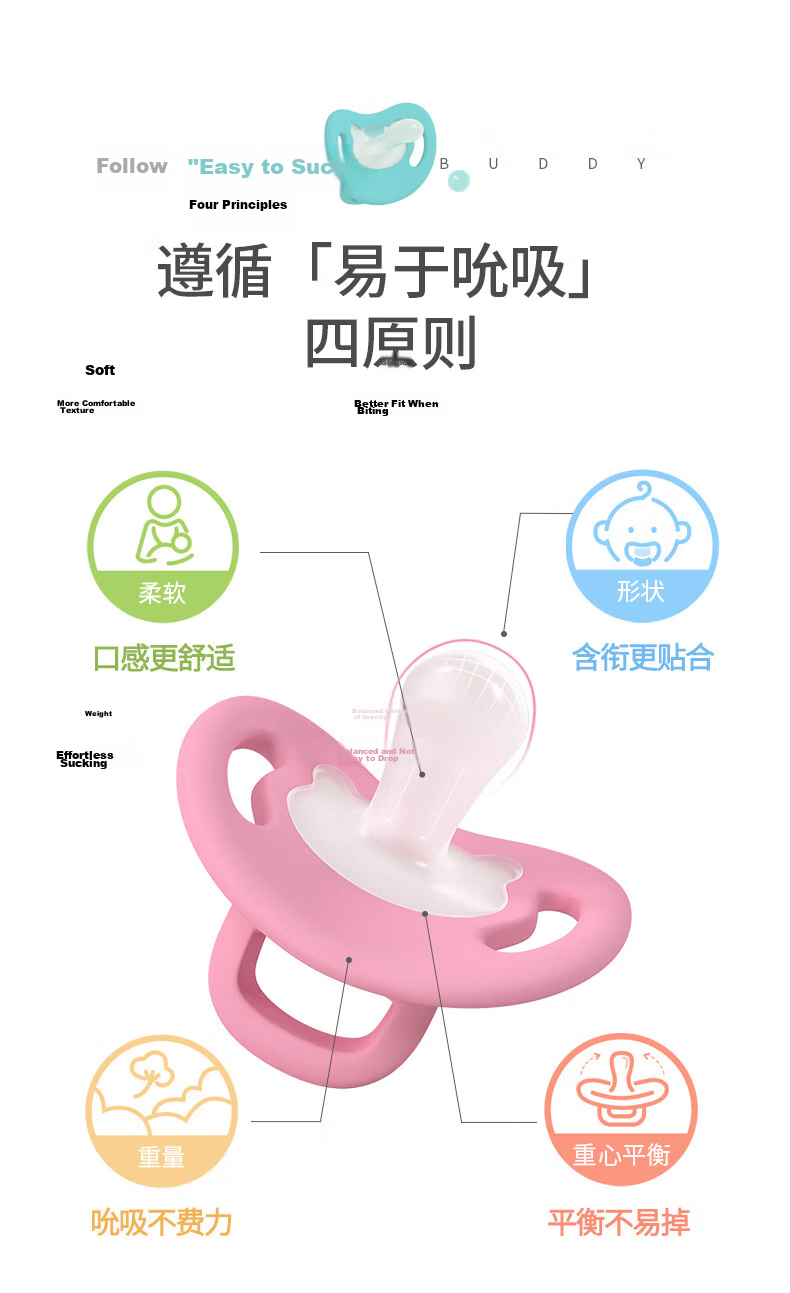 Pigeon Soft Buddy Series Silicone Pacifier 6-18 Months Size L (Cloud Blue) N1041 3