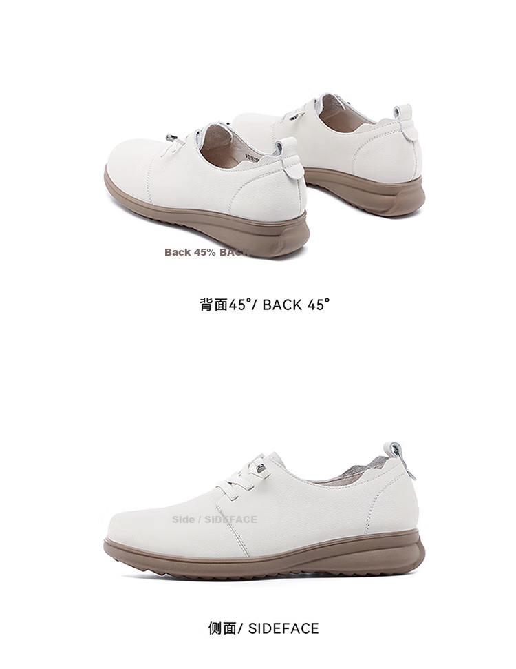 Red Dragonfly Women's Work Shoes New Cowhide Commuter Slip-On Durable Flats WTB161192 Off-White Size 38 11