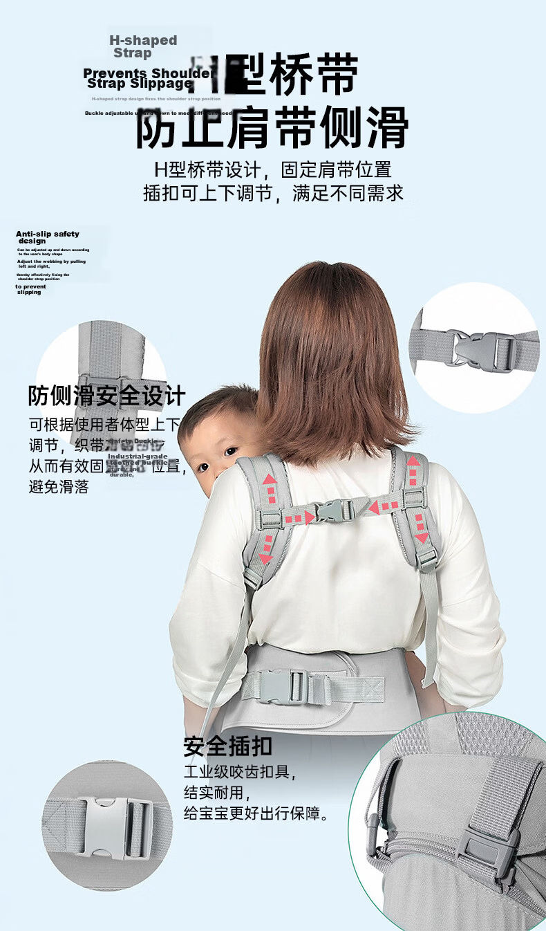 Guangduola Baby Carrier, Front-Facing Carrier for Infants 0-3 Years Old, Simple And Lightweight, Breathable 7