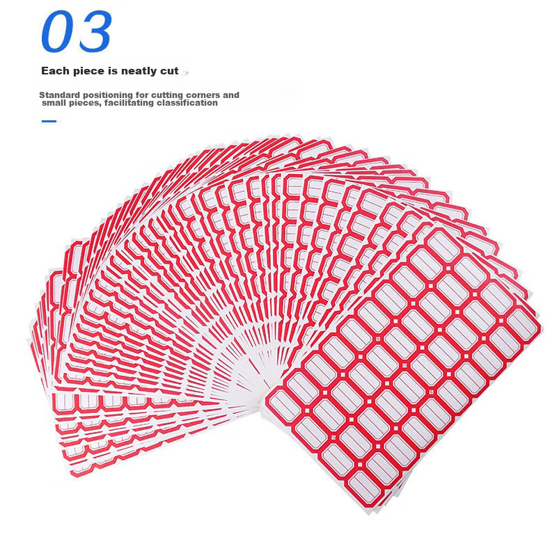 LISON 121 Red *50 Sheets, 49*38mm (12 Pieces/sheet), Self-Adhesive Paper Stickers, Label Stickers, Self-Adhesive Labels, Lip-Taking Paper, Lip-Curling Paper 3