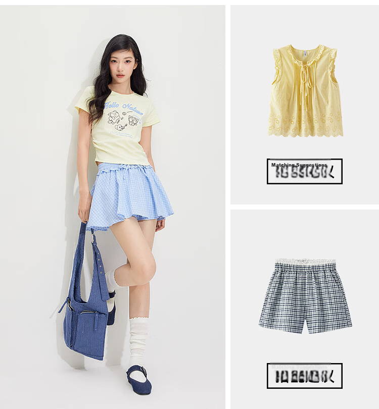 Semir Cooling T-Shirt | Luo Xiaohei Short Sleeve T-Shirt for Women Summer Short Slim Fit Shoulder 2026 Fun Clothing 109326100044 16