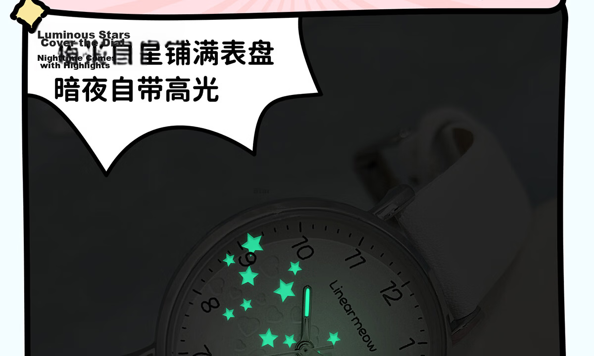 ZGO Hello Kitty Silent Quartz Watch for Girls, Middle and High School Students, Exam Special Time-Only Watch 9