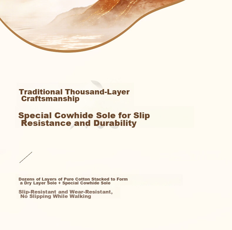 Taiheyuan Old Beijing Cloth Shoes Graphene Odor-Resistant Antibacterial Comfortable Breathable Non-Slip Wear-Resistant Cowhide Sole Traditional Layered Sole Cloth Shoes 8