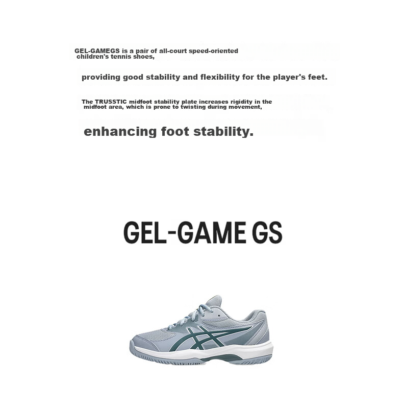 ASICS Kids Tennis Shoes GAME GS Youth Boys Girls Durable Sports Shoes 1044A083-400 Blue Green Size 35 2