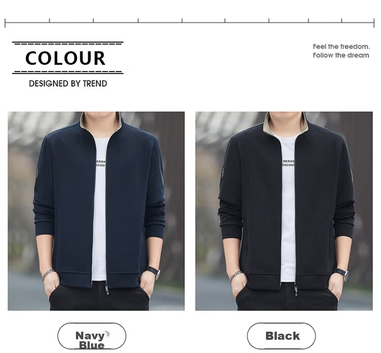 ROMON Men's Jacket Cardigan Sweatshirt Casual Sports Loose Fit Jacket Navy Blue 6XL Model 7508 Spring Autumn 8