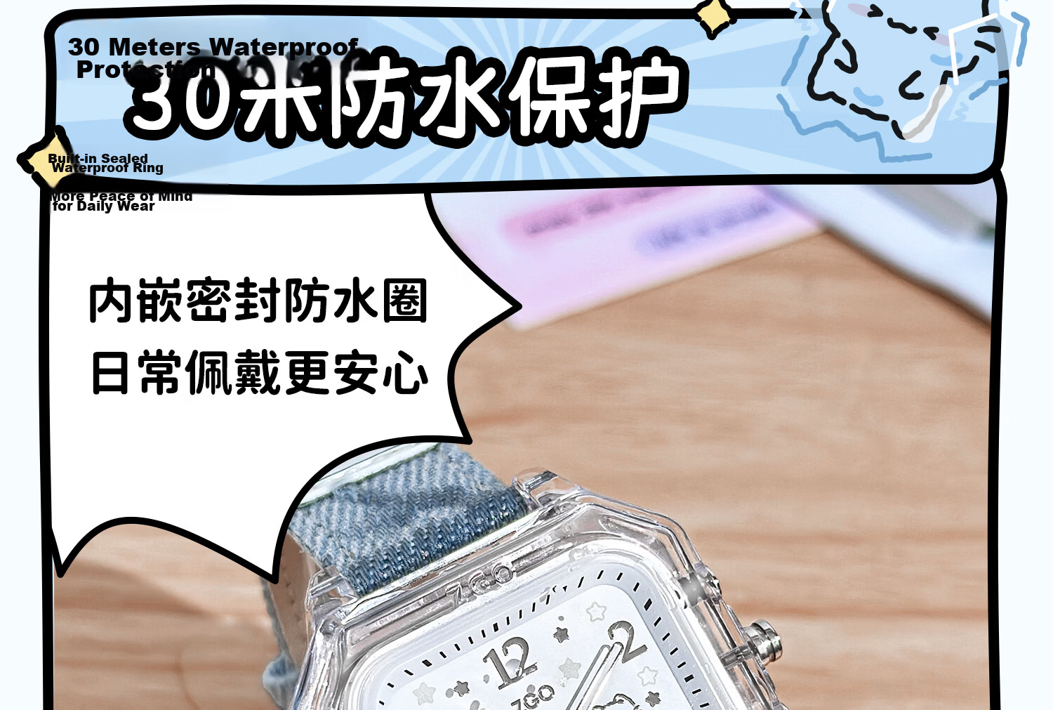 ZGO Line Small Cat Electronic Watch for Girls Student High School Waterproof Sports Digital Watch 81980 16