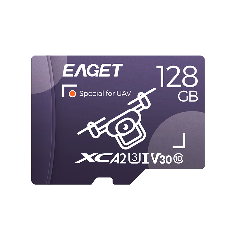 EAGET 128GB TF (MicroSD) Card A2 U3 V30 195MB/s Read Speed 4K UHD Drone Continuous Shooting Memory Card