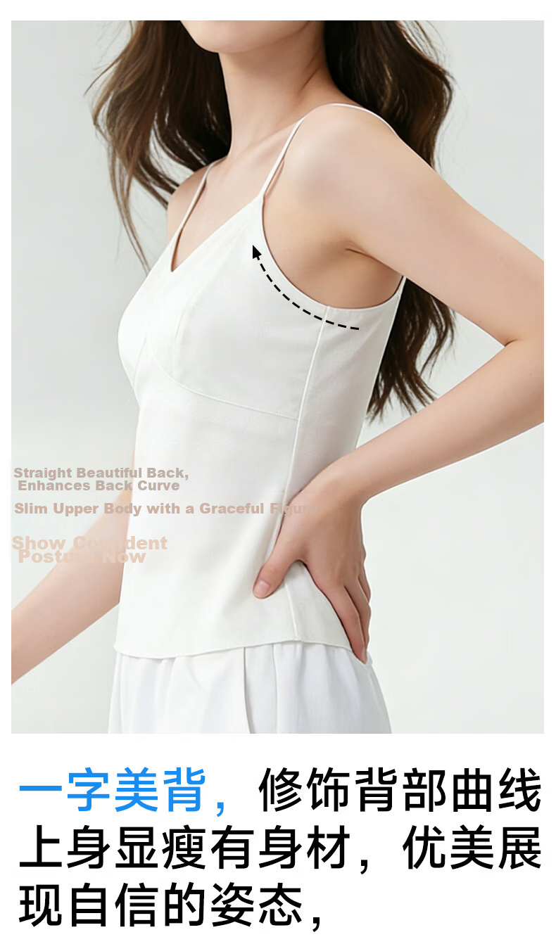 GUJIN Women's Padded Built-in Bra Camisole Tank Top, Backless, Bra-Free, White Tube Top 15