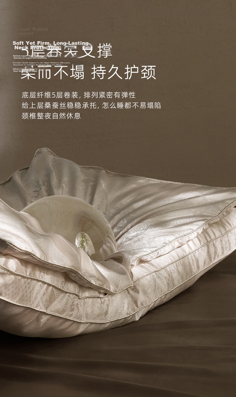 LUOLAI Home Textiles Silk Pillow, 80-Count Pure Cotton Satin Silk Pillow, Adult Single Pillow, Approximately 45*71cm 4