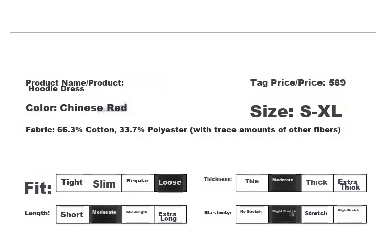 DME Women's Hoodie Dress Spring Autumn Red Hooded Straight Long Sleeve Loose Sweatshirt Elegant Dress China Red M 8