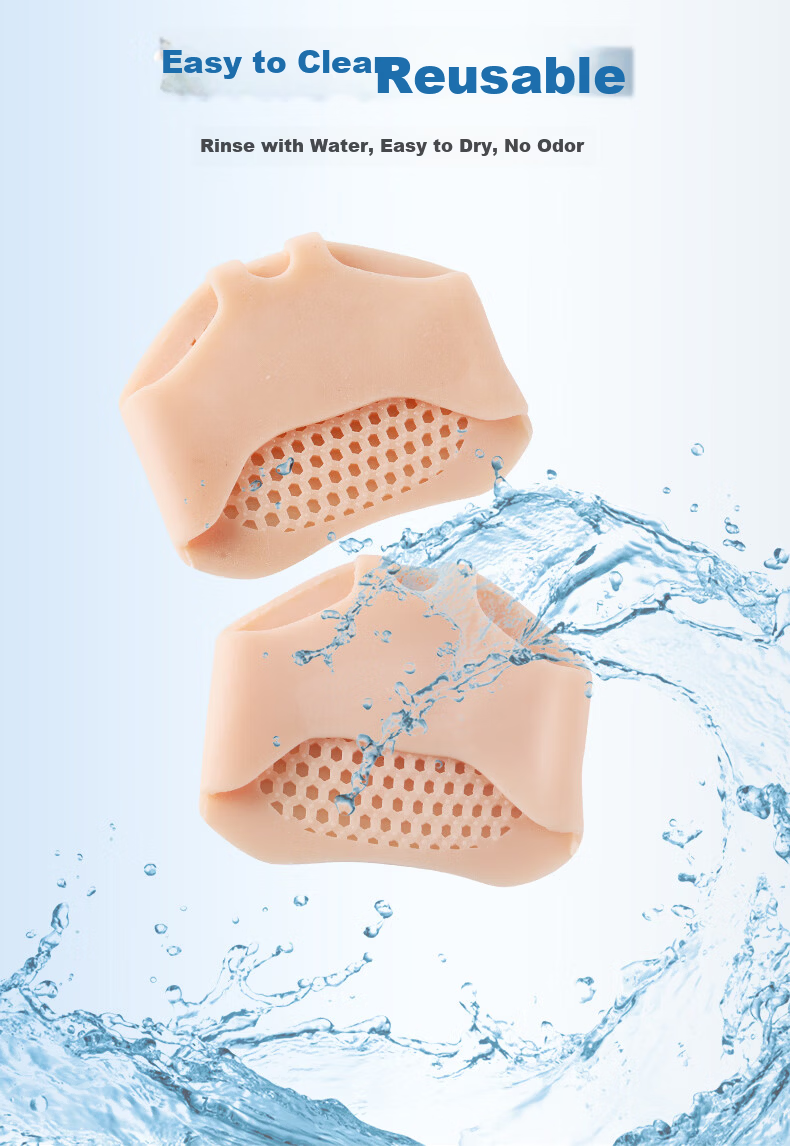 FOOTOPPO Silicone Forefoot Cushion Anti-Friction Pain Relief Half Insole for Women High Heels Non-Slip Foot Pain Relief Pressure-Reducing Insoles 7