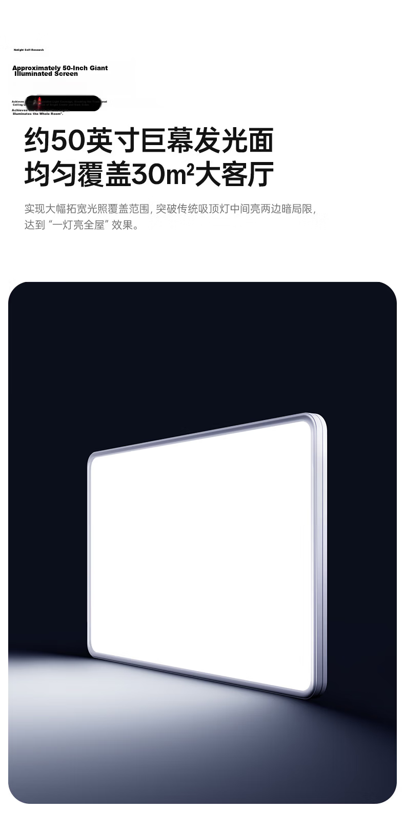 Yueying Linzhiguang Plus High Brightness 3rd Generation Living Room Light, Full Spectrum Eye Protection Ceiling Light, LED Ultra-Thin Lamp 5