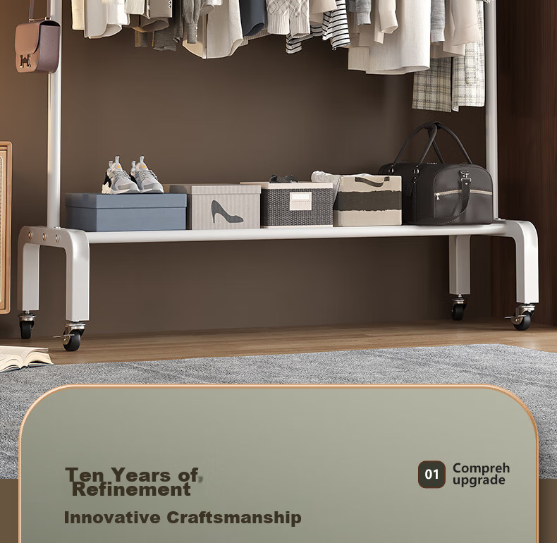 Nanye Floor Clothes Drying Rack Multifunctional Simple Home Bedroom Balcony Thickened Coat Hanger DGW-3B 2