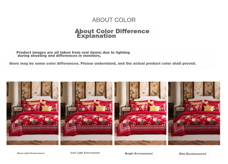 Fuanna Wedding Four-Piece Set Koi Peony Jacquard Chinese Red Wedding Bedding Gift for 1.8m Bed 13
