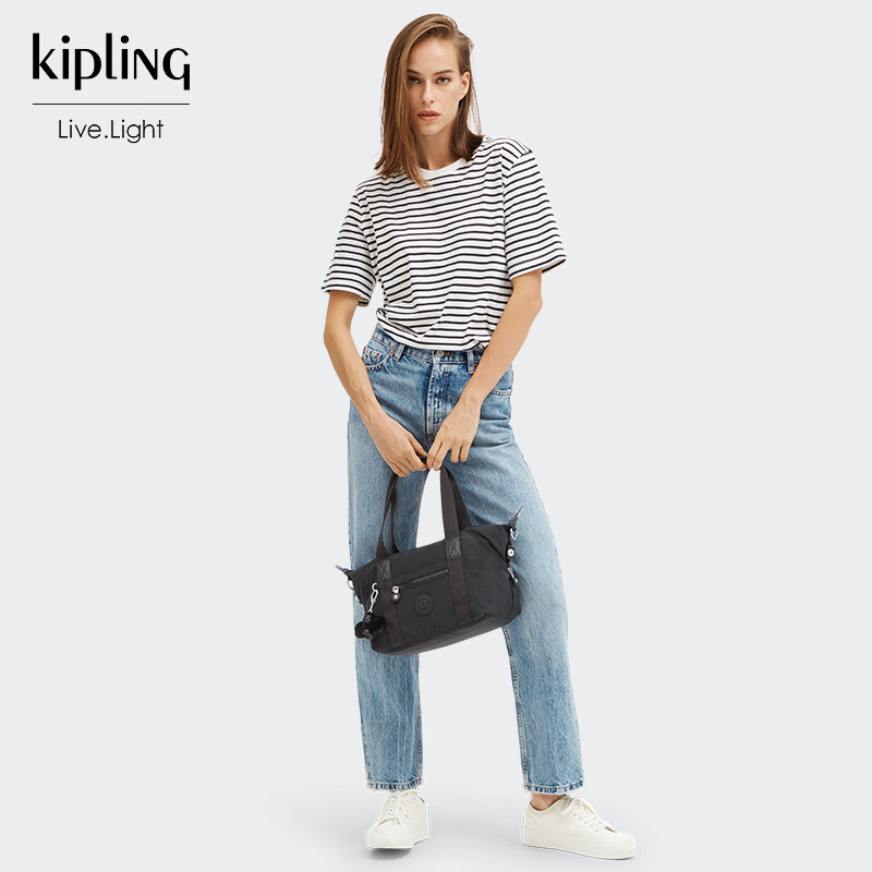 Kipling Classic Dumpling Bag Crossbody Handbag Travel Tote for Women, Birthday Gift, Holiday Present, ART M Gray Pine Gree