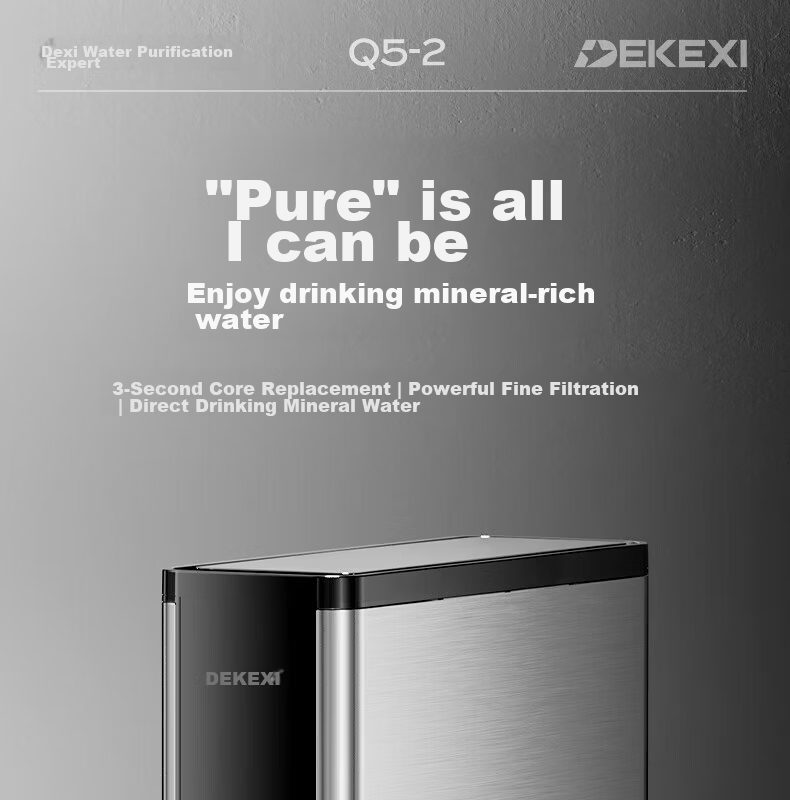 DEKEXI German Water Purifier for Home Kitchen, Pre-Filter for Tap Water, Ultrafiltration Water Purification System, Stainless Steel Water Filtration Device, Faucet 5