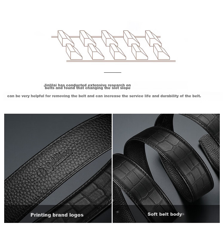 Goldlion Men's Leather Business Belt with Automatic Buckle Gift Box Qixi Valentine's Day Gift 7