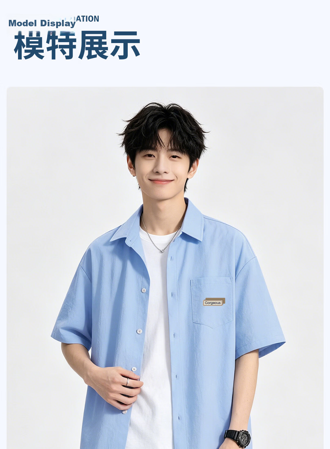 JEANSWEST LIFE Men's Summer Ice Silk Cool Short Sleeve Shirt Casual Lapel Jacket for Youth 18