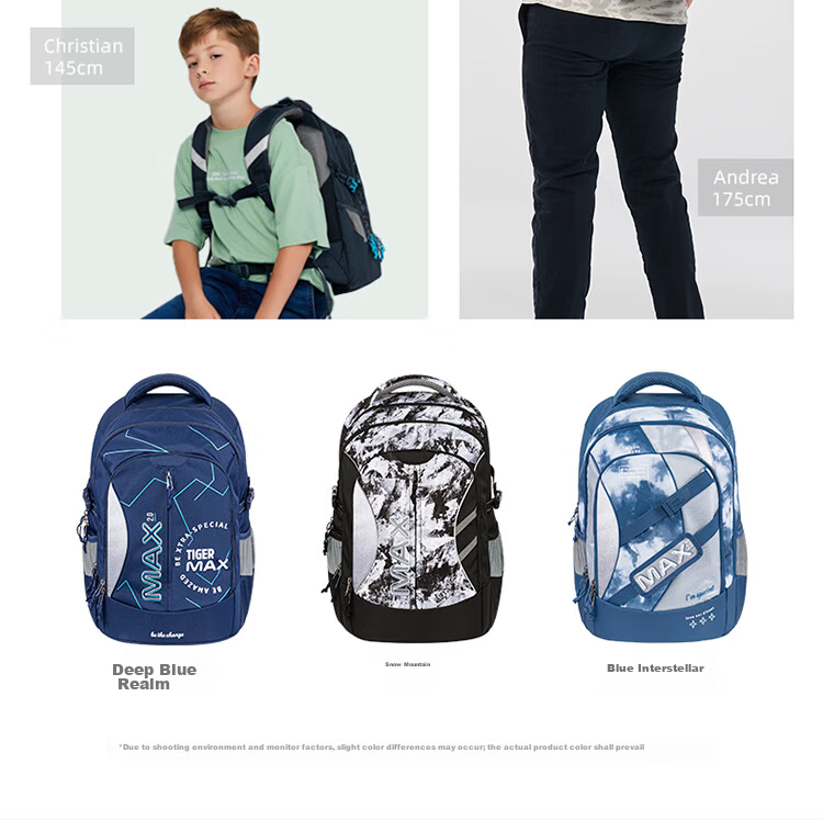 TigerFamily Tiger Backpack for Primary School Students Grades 3-6, Middle And High School Students, Spine-Protecting And Load-Reducing Backpack for Boys And Girls 23