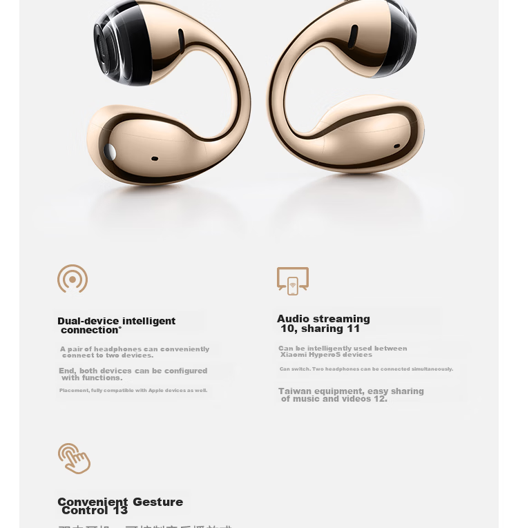 MI Xiaomi Clip-On Bluetooth Wireless Earphones Comfortable and Secure Fit Recommended by Lei Jun Compatible with Apple and Android Phones 28