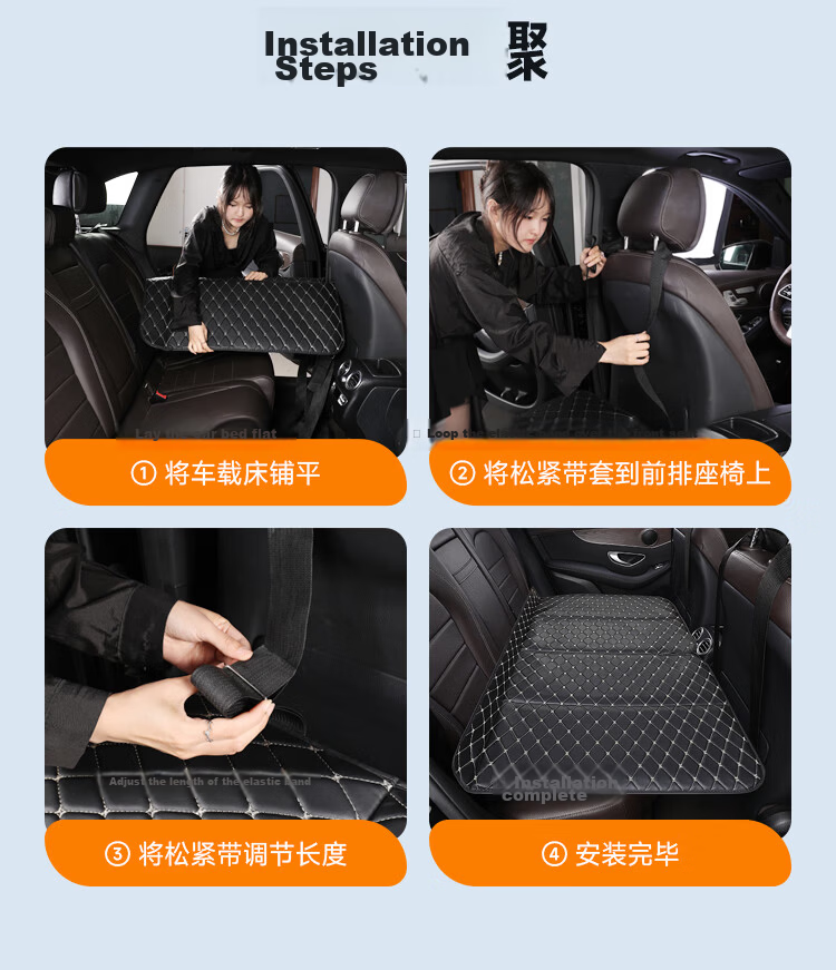 Weiyi Foldable Portable Car Rear Seat Sleeping Mat Single Child Travel Mattress Universal for SUV Sedan 18
