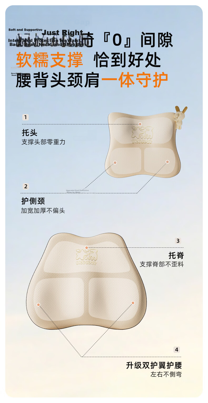 Rice Soup Natural Latex Car Headrest Lumbar Support Neck Pillow Cushion Car Seat Backrest Lumbar Pad 12