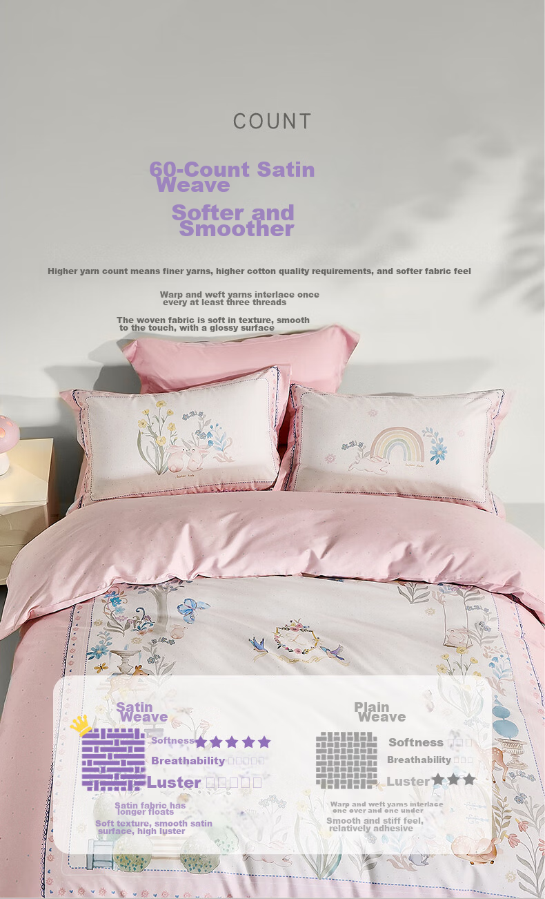 Luolai Kids 100% Cotton Quilt Cover Single Piece A-Class Double/Single Duvet Cover 200x230cm 7