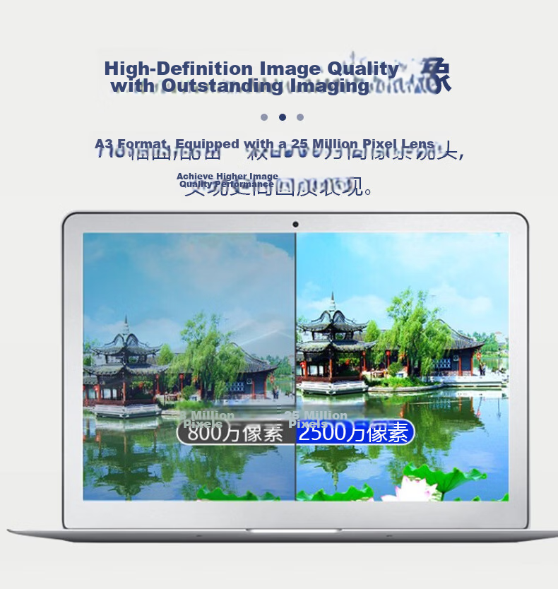 DianyiPai U3000 High-Speed Scanner 25MP HD A3 A4 Format PDF Composite Auto Correction Document Contract Scanner 2