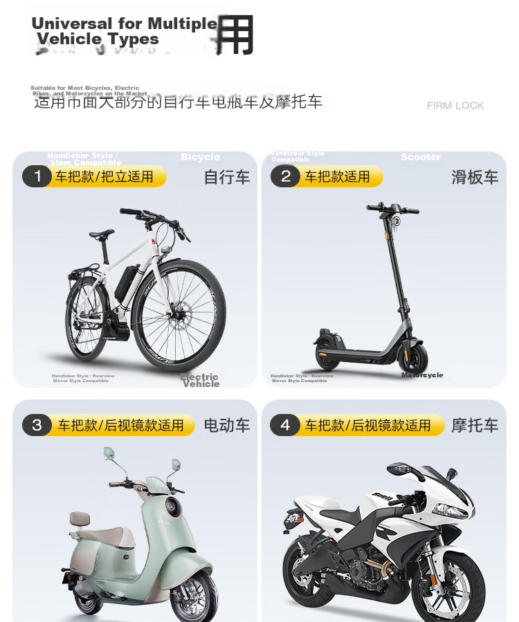 Yaphtes Electric Bike Phone Holder Battery Scooter Delivery Navigation Mount Motorcycle Riding Gear Accessory Mirror Base Model 16