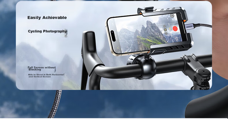 Ugreen Electric Bike Phone Holder Motorcycle Scooter Navigation Rearview Mirror Delivery Rider Bicycle Anti-Shake Mount 7