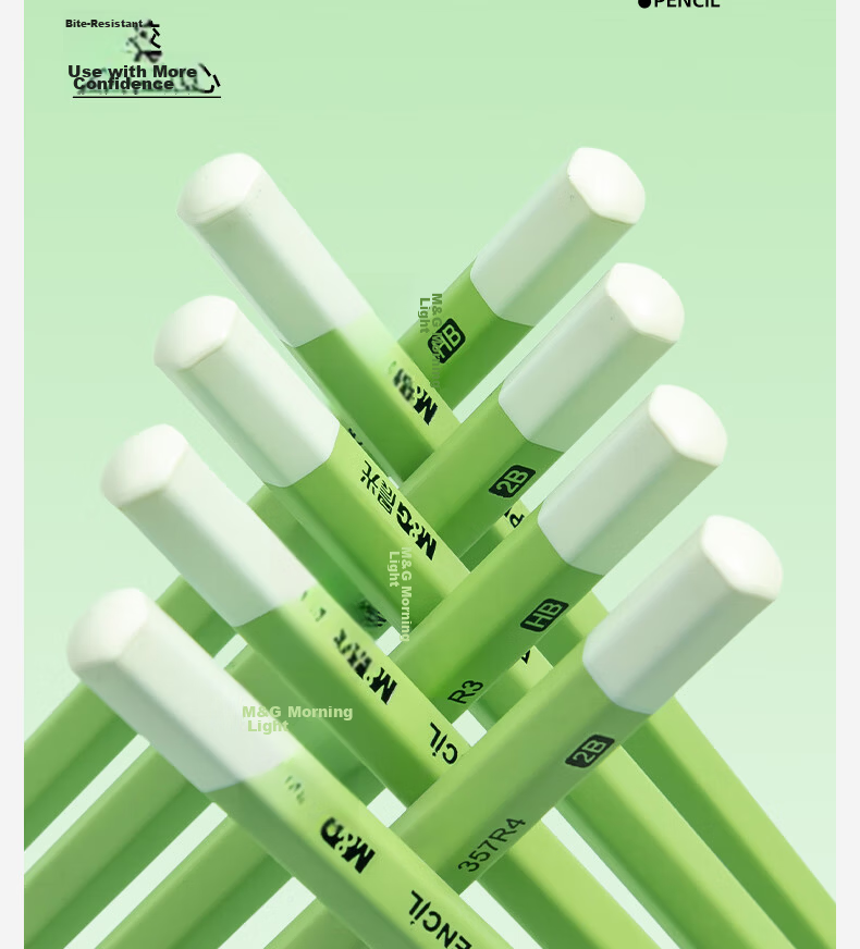 M&G Stationery HB Pencil 15-Pack Black Wood 3.2mm Thick Core Hexagonal Barrel Card Coated Pencil for Primary School Students Exam Writing Practice AWP357S6 10