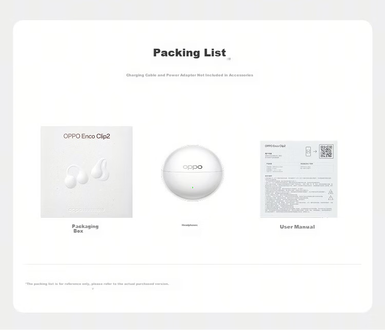 OPPO Enco Clip2 Open-Ear Headphones Clip-On Earphones Wireless Bluetooth Earbuds Sun Yat-Sen Style Comfortable Fit Compatible with Apple Huawei Xiaomi Phones Deep Space Gray 22