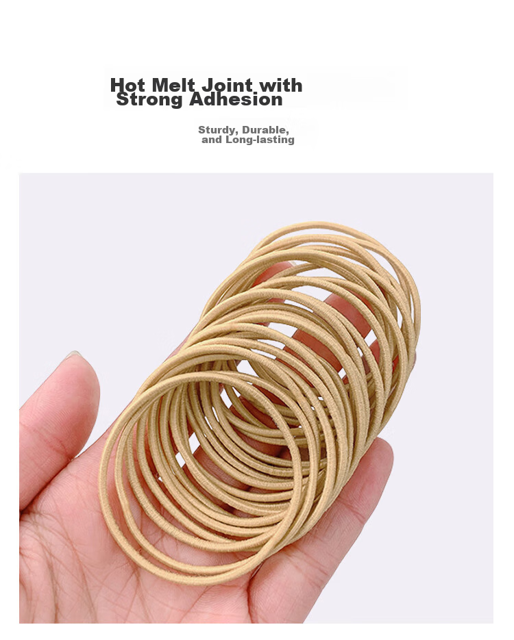 UPLUS 100-Pack High Elastic Thin Hair Ties Hair Bands Hair Elastics Milk Coffee Color Teacher's Day Gift 4