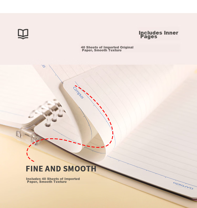 KOKUYO A5 Watercolor Whisper Campus Compact Loose-Leaf Notebook with 40 Lined Sheets Green WSG-RUDP12G 9