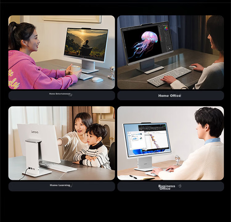 Lenovo Xiaoxin All-in-One Desktop Computer 27-inch (Core U5-226V, 16GB RAM, 512GB SSD, Wireless Keyboard and Mouse, Windows 11) Deep Space 3