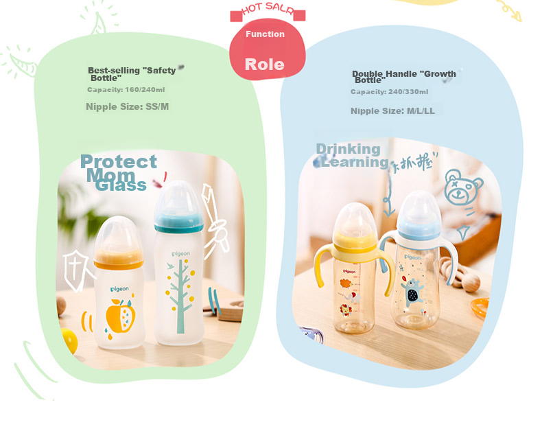 Pigeon [First Baby Bottle] Glass Wide-Neck Bottle, 80ml, SS Size Nipple, 0 Months+ 25
