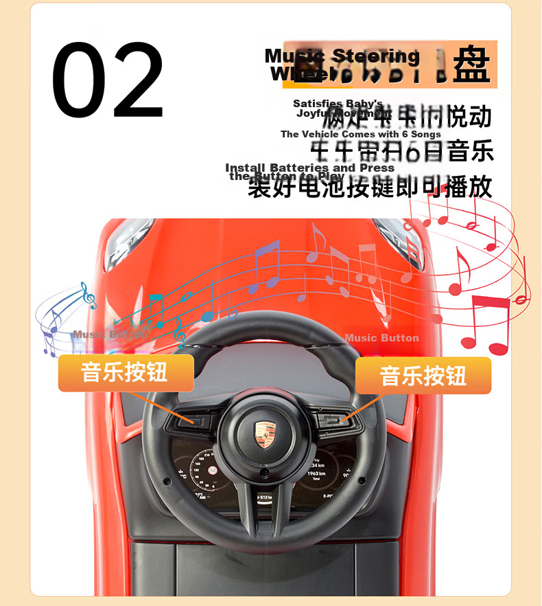 CHILOKBO Porsche Baby Toddler Ride-On Car 1-3 Years Old Push Walker Slide Car Anti-Tip Gift White 12