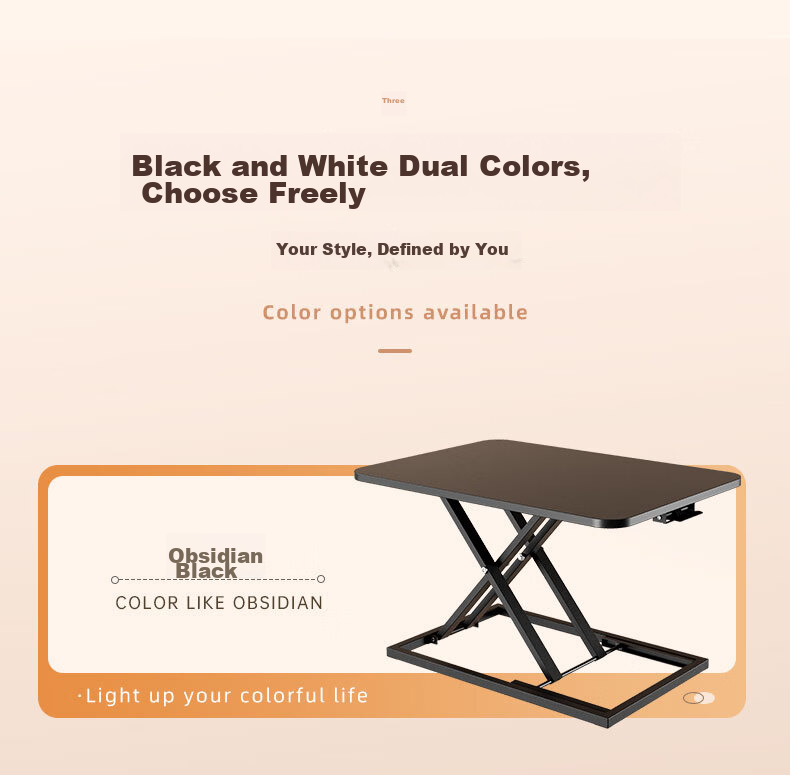 Deli KF101HS Height Adjustable Computer Desk, Standing Workstation with Monitor And Laptop Stand, Black 21