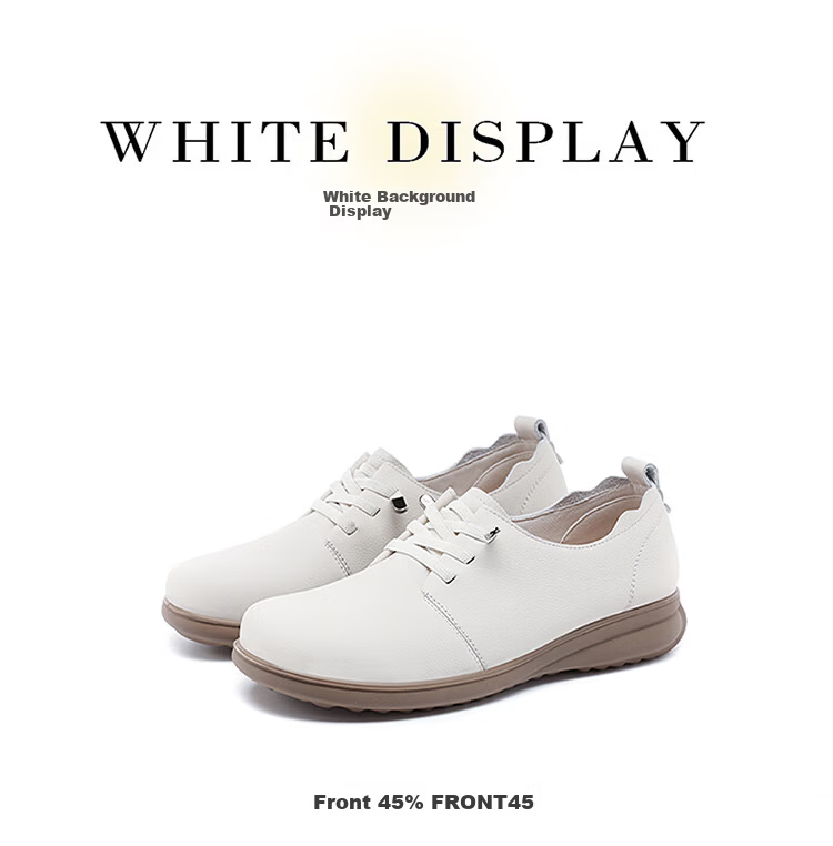 Red Dragonfly Women's Work Shoes New Cowhide Commuter Slip-On Durable Flats WTB161192 Off-White Size 38 10