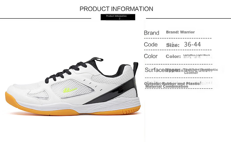 Warrior Men's Breathable Badminton Shoes Outdoor Training Shoes WXY(ZA)-4554 Beige Black Size 43 2