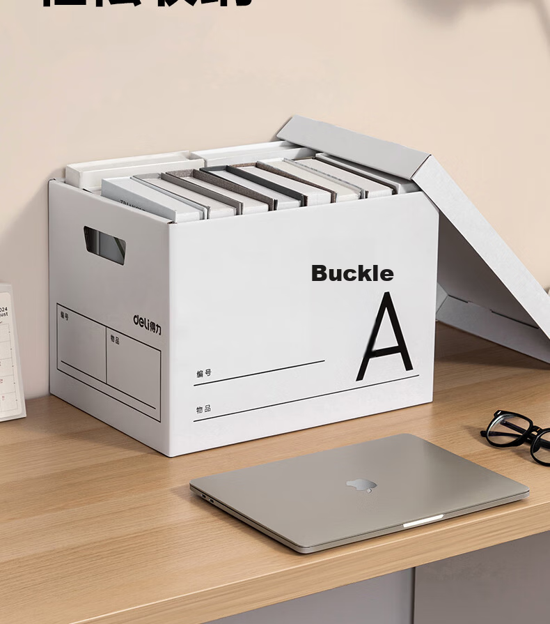 Deli Moving Boxes Thickened Small Book Storage Carton Organizer Packing Box Book Storage Tool 38.5*28*27cm [Alphabet Classification - Pack of 5] PK148 4