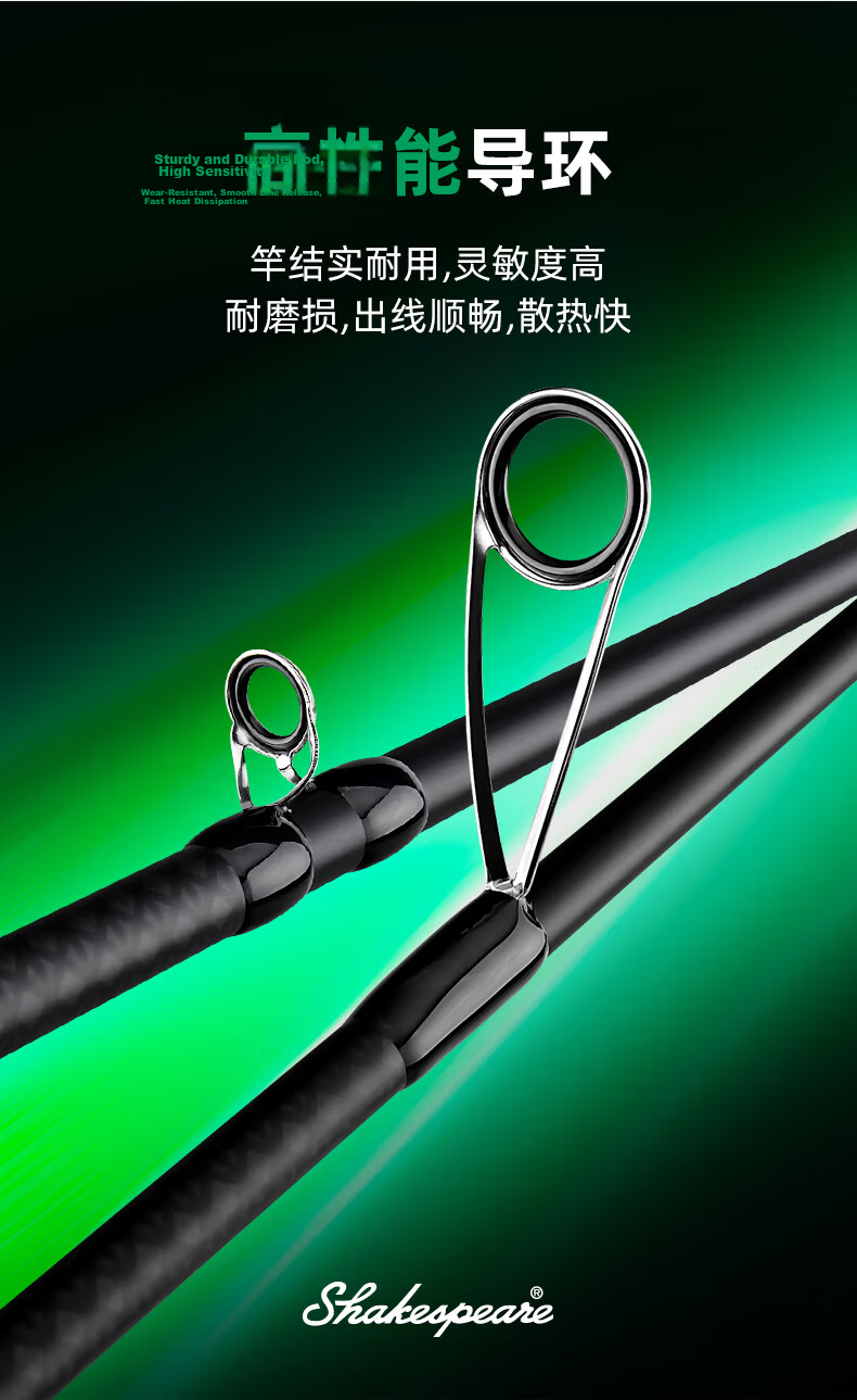 Shakespeare Alpha Lure Rod Single Pole Long Cast Versatile Carbon Lure Fishing Rod 2.44m Gun Handle XH 4