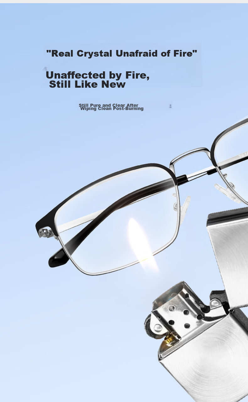 Mr. Pu Premium High-Definition Reading Glasses for Men and Women, Genuine Donghai Crystal Stone, Scratch-Resistant, 250 Degree Presbyopic Eyewear 6