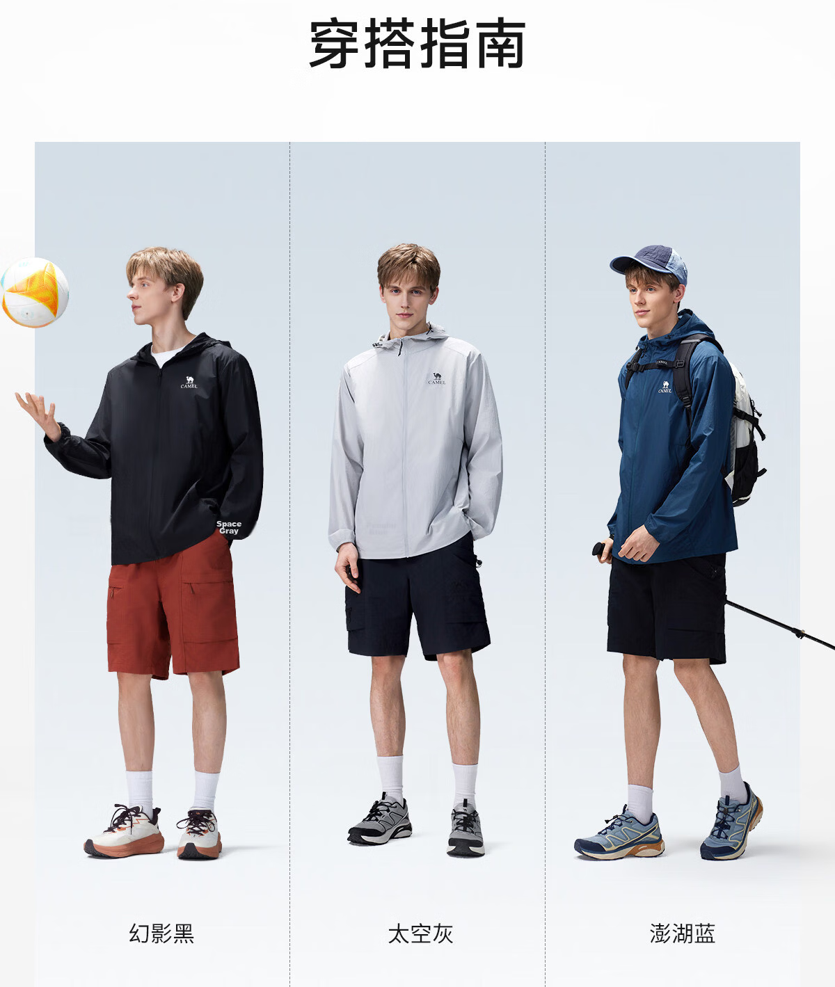CAMEL Outdoor Original Yarn Sun Protection Jacket 2026 Spring Summer New Men's UPF1000 Cooling Water-Repellent Sports Jacket 16
