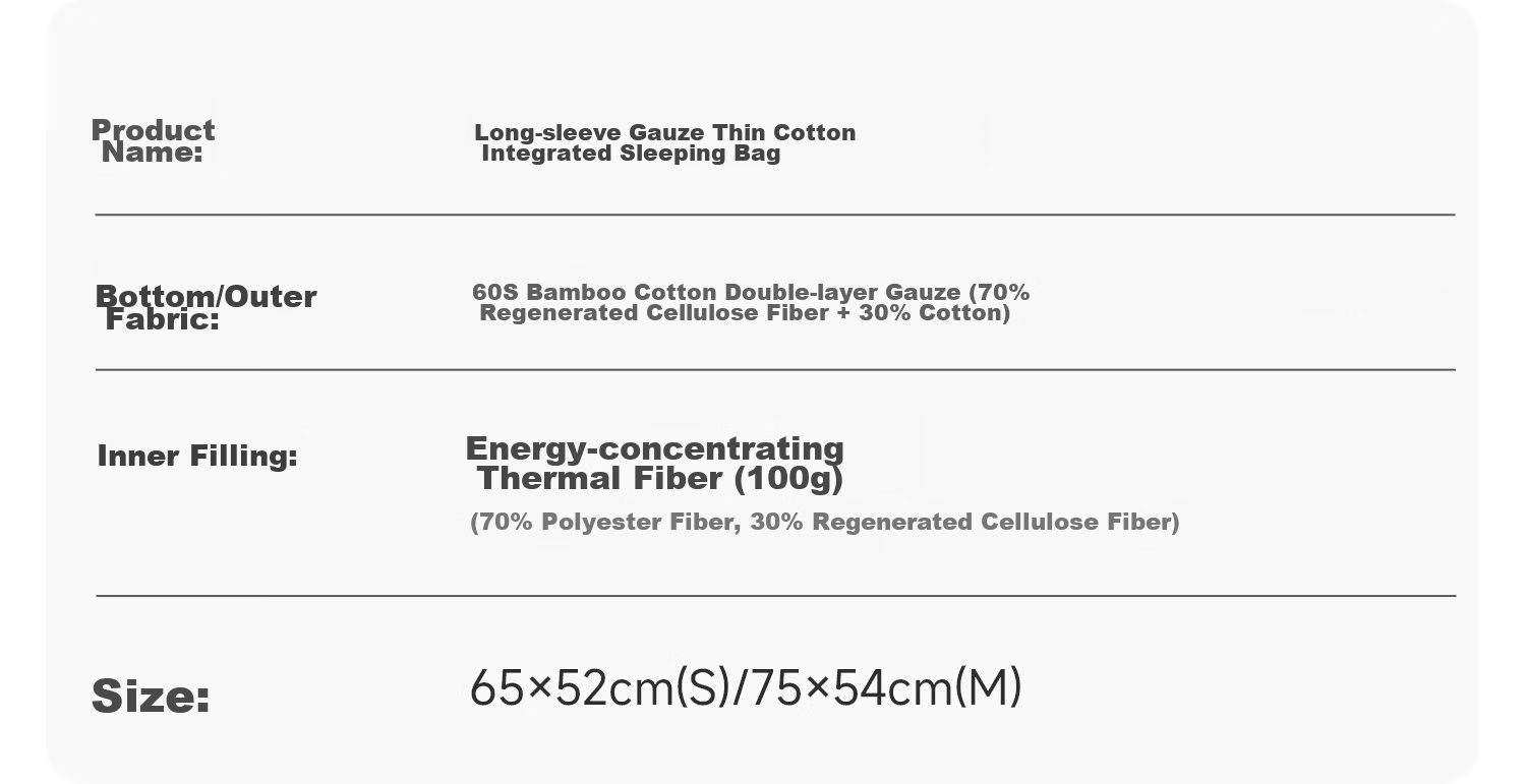 DOMIAMIA Baby Sleeping Bag All-in-One Four Seasons Universal 2-in-1 Anti-Kick Quilt Six-Layer Gauze Plush Rabbit M 20-24℃ 43