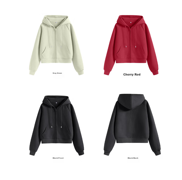 Baleno S&K Short Hooded Zip-Up Sweatshirt for Women 2026 Early Autumn New Raglan Sleeve Petite Slim Fashion Jacket 16
