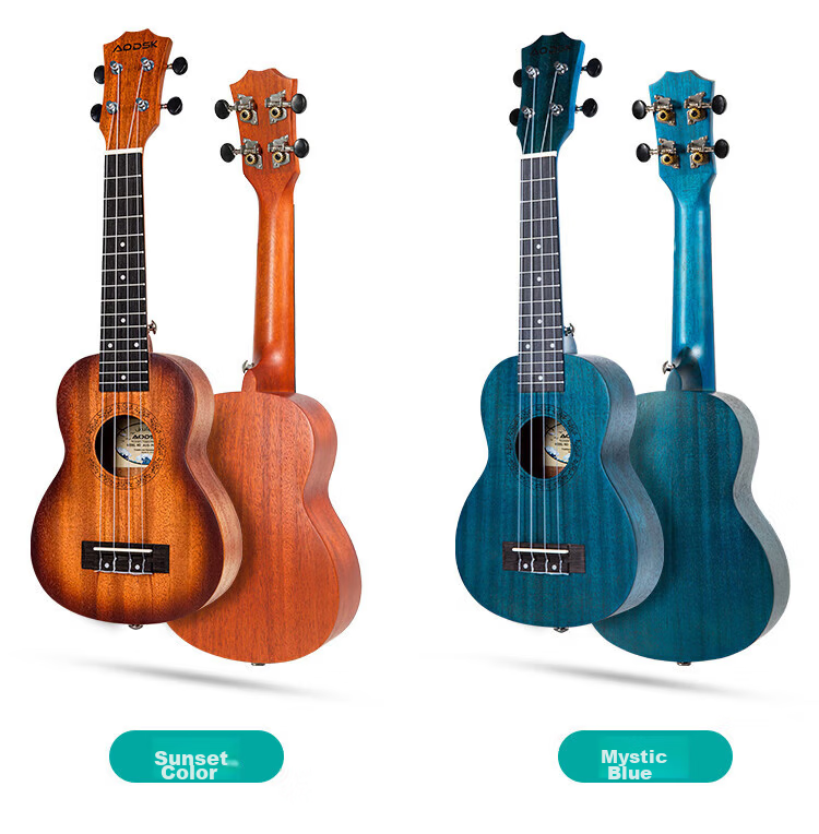 AODSK AUC-P08 Ukulele for Beginners, 23-Inch Sapele Wood Small Guitar 18