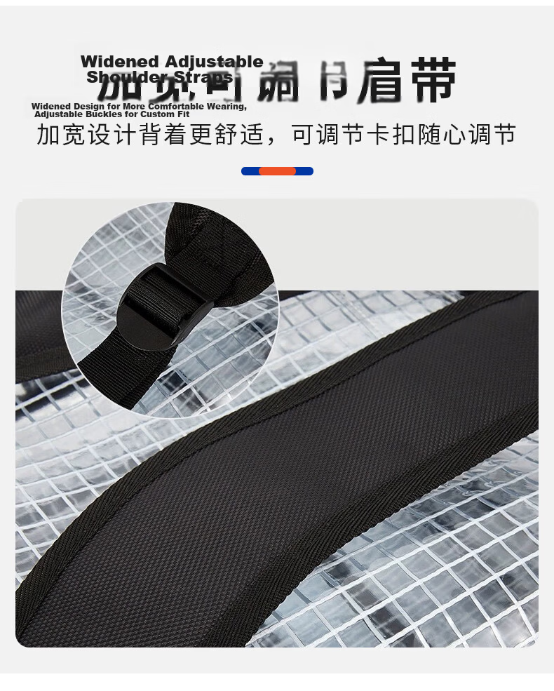 HANYANGCLEAN PVC Dust-Free Mesh Anti-Static Bag Workshop Storage Transparent Single Shoulder Tool Bag Crossbody Bag with Black Strap 17 Inch 6