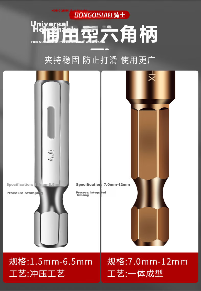 Hongqishi Hexagonal Shank Twist Drill High-Speed Steel Fully Ground Drill Bit for Metal And Stainless Steel, Specialized Hole Drilling Bit for Electric Drill 9